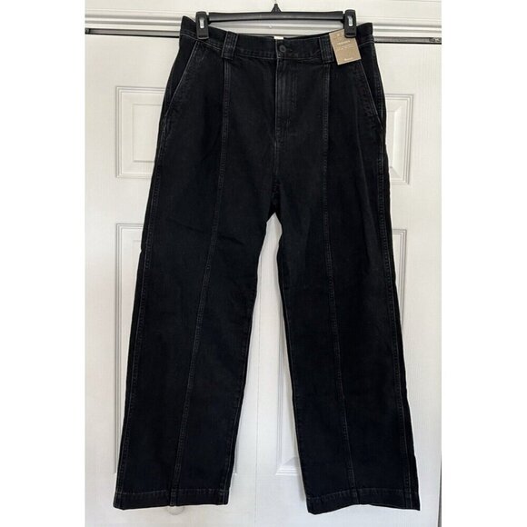 Madewell Trouser The Perfect Wide Leg Jean Seam Edition Black Naylor Wash Sz 30 - Picture 7 of 16